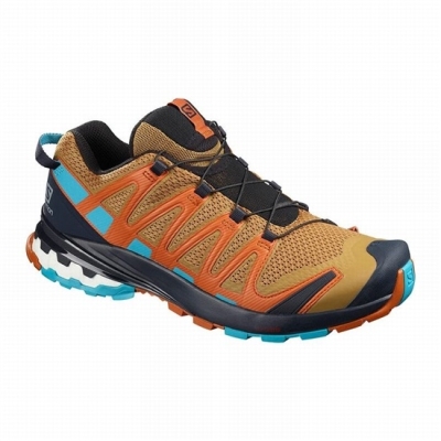 Men's Salomon XA PRO 3D V8 Trail Running Shoes Navy / Blue | US-OGPU418