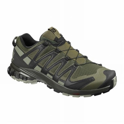 Men's Salomon XA PRO 3D V8 WIDE Hiking Shoes Olive | US-PJFN156