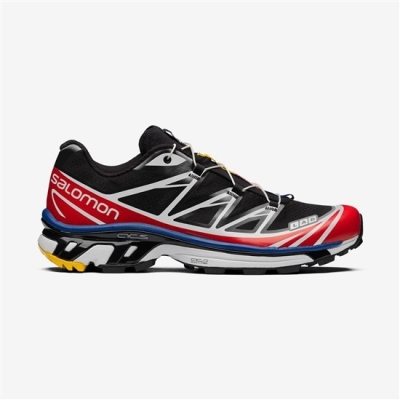 Men's Salomon XT-6 RACING Sneakers Black / White | US-JQCU273