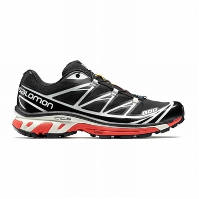 Men's Salomon XT-6 Trail Running Shoes Black / Red | US-QLSU423