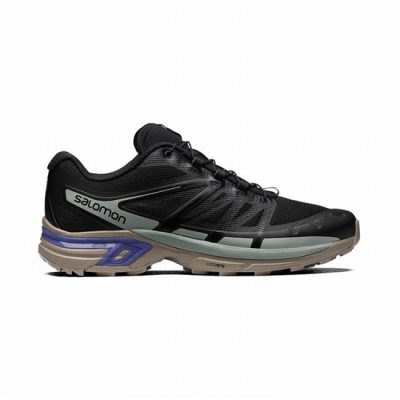 Men's Salomon XT-WINGS 2 Trail Running Shoes Black / Light Turquoise | US-UFSB763