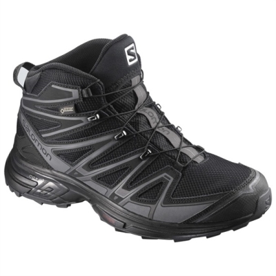 Men's Salomon X-CHASE MID GTX Hiking Shoes Black | US-AJPZ467