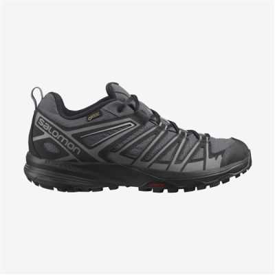 Men's Salomon X CREST GORE-TEX Hiking Shoes Black | US-OKMQ109