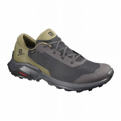 Men's Salomon X REVEAL GORE-TEX Hiking Shoes Dark Grey / Olive | US-BQOW458