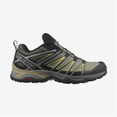 Men's Salomon X ULTRA 3 GORE-TEX Hiking Shoes Gold | US-QXLY769