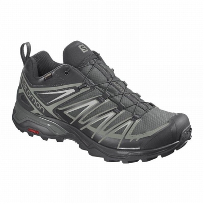 Men's Salomon X ULTRA 3 GORE-TEX Hiking Shoes Grey | US-RJAE839