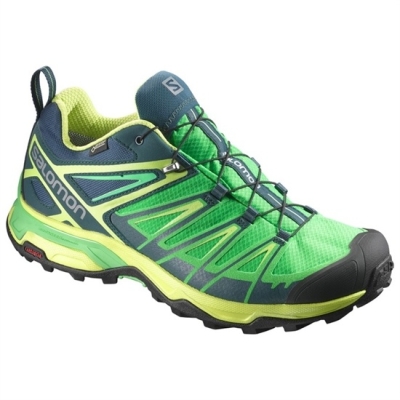 Men's Salomon X ULTRA 3 GTX Hiking Shoes Green / Black | US-KULP250