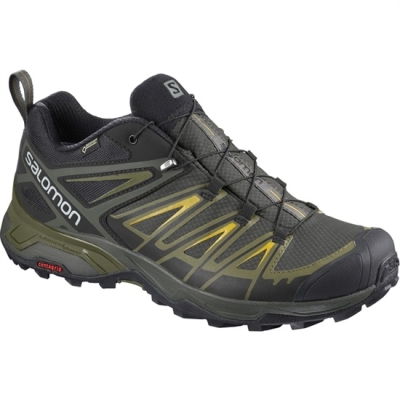 Men's Salomon X ULTRA 3 GTX Hiking Shoes Black | US-MEJZ842