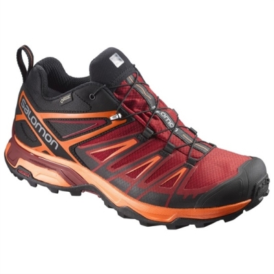 Men's Salomon X ULTRA 3 GTX Hiking Shoes Red / Orange | US-QBSZ532