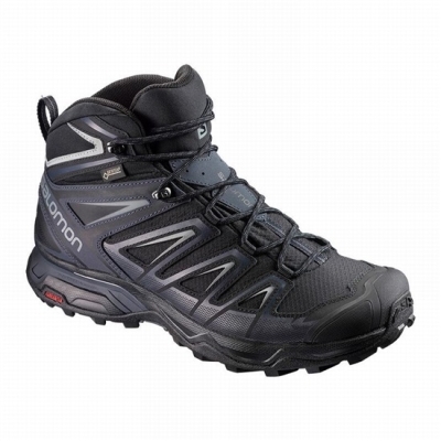 Men's Salomon X ULTRA 3 MID GORE-TEX Hiking Boots Black | US-PLRF731