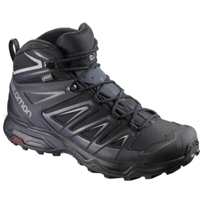 Men's Salomon X ULTRA 3 MID GTX Hiking Shoes Black | US-IEJR530