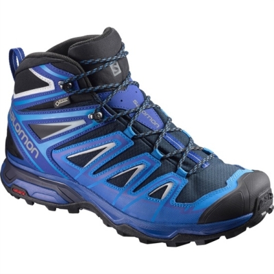 Men's Salomon X ULTRA 3 MID GTX Hiking Shoes Blue / Black | US-YBNW501