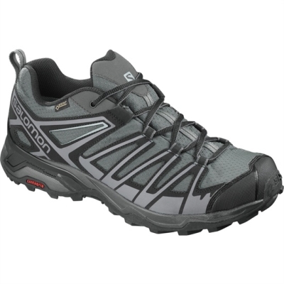 Men's Salomon X ULTRA 3 PRIME GTX Hiking Shoes Silver / Black | US-BJCD427