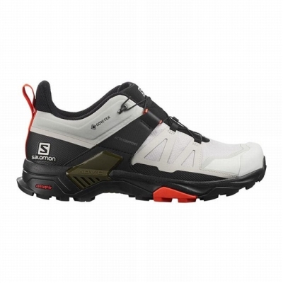 Men's Salomon X ULTRA 4 GORE-TEX Hiking Shoes Grey / Black | US-JRWZ563