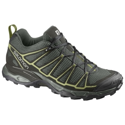 Men's Salomon X ULTRA PRIME Hiking Shoes Olive / Black | US-FDAH308