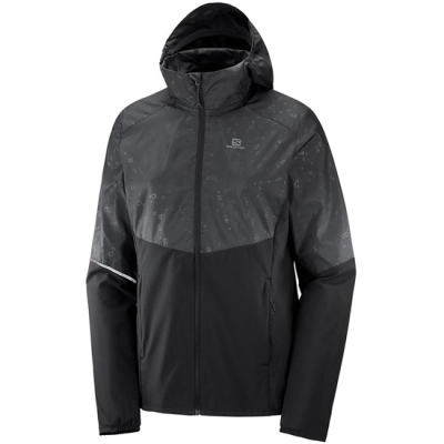 Women's Salomon AGILE FZ HOODIE W Jackets Black | US-RDCA204