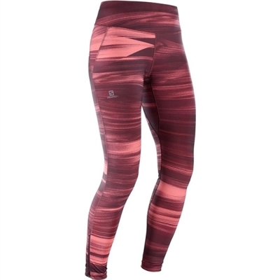 Women's Salomon AGILE LONG W Tights Purple | US-PHYA048