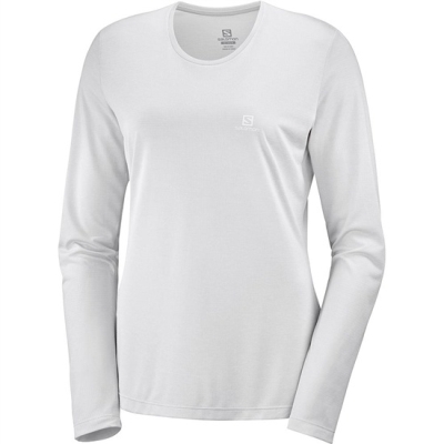 Women's Salomon AGILE LS W Long Sleeve T Shirts Light Grey | US-DFSR169