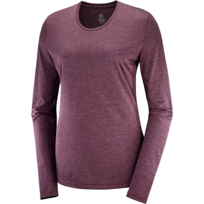 Women's Salomon AGILE LS W Long Sleeve T Shirts Fuchsia | US-NQFL963