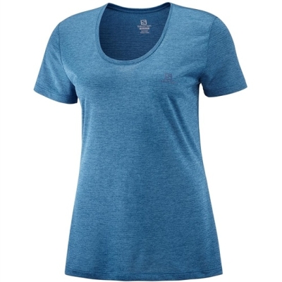 Women's Salomon AGILE SS W T Shirts Blue | US-NUZD827