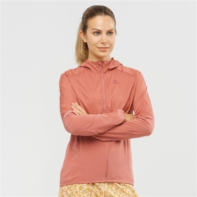 Women's Salomon AGILE WIND Jackets Coral | US-TDGO058