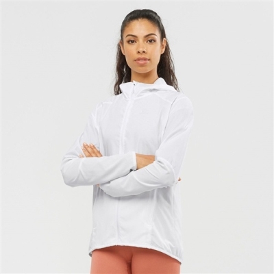 Women's Salomon AGILE WIND Jackets White | US-NLKB416