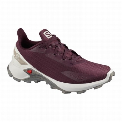 Women's Salomon ALPHACROSS BLAST Trail Running Shoes Burgundy | US-GXNZ862