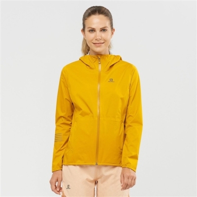 Women's Salomon BONATTI WATERPROOF Jackets Yellow | US-USXH910