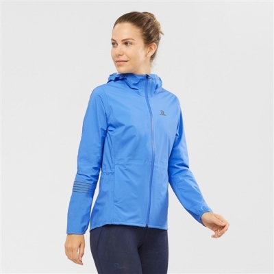 Women's Salomon BONATTI WATERPROOF Jackets Blue | US-ZGXK578