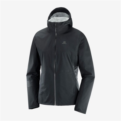 Women's Salomon BONATTI WATERPROOF Jackets Black | US-ZICQ169