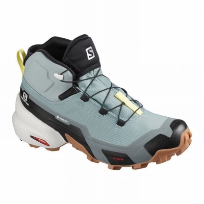 Women's Salomon CROSS HIKE MID GORE-TEX Hiking Boots Green | US-JRFY201