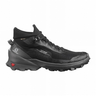 Women's Salomon CROSS OVER CHUKKA GORE-TEX Hiking Shoes Black | US-VQOD728