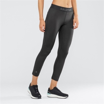 Women's Salomon ELEVATE AERO 7/8 Tights Black | US-IWMU850