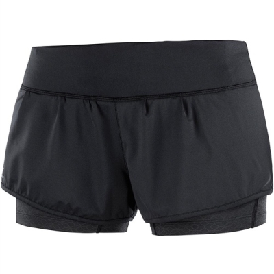 Women's Salomon ELEVATE AERO W Shorts Black | US-GXQR952