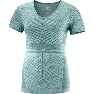 Women's Salomon ELEVATE MOVE'ON SS W T Shirts Green | US-TIWS097