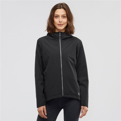 Women's Salomon ESSENTIAL WATERPROOF 2L Jackets Black | US-IWBH309