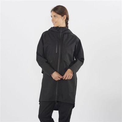 Women's Salomon OUTLIFE WP COMMUTER PARKA W Waterproof Jackets Black | US-GSEW831