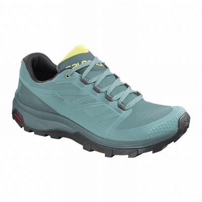 Women's Salomon OUTLINE GORE-TEX Hiking Shoes Turquoise / Green | US-FPZL514