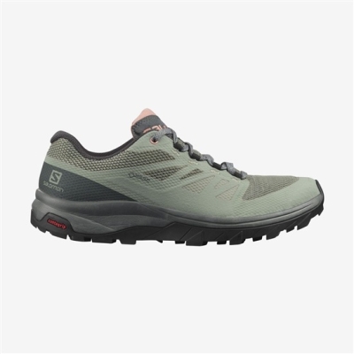 Women's Salomon OUTLINE GORE-TEX Hiking Shoes Olive | US-HFLE725