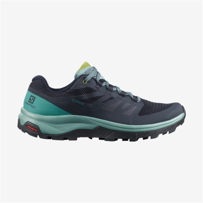 Women's Salomon OUTLINE GORE-TEX Hiking Shoes Dark Denim | US-OWAC120