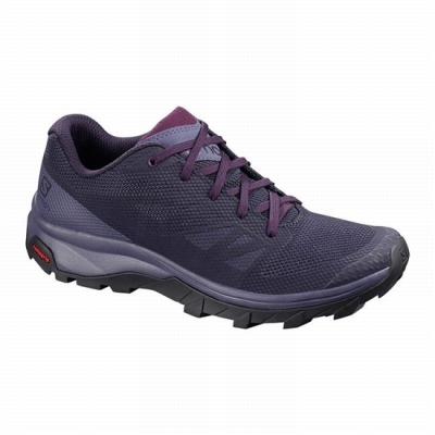 Women's Salomon OUTLINE Hiking Shoes Blue | US-SHUW218