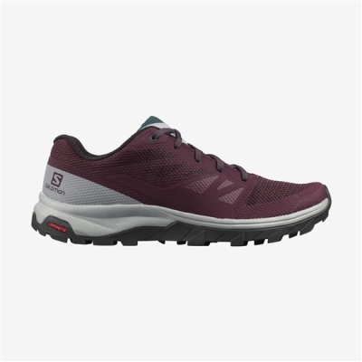 Women's Salomon OUTLINE Hiking Shoes Burgundy | US-NPZJ195