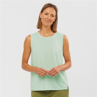 Women's Salomon OUTLINE SUMMER Tank Blue | US-GCJR243