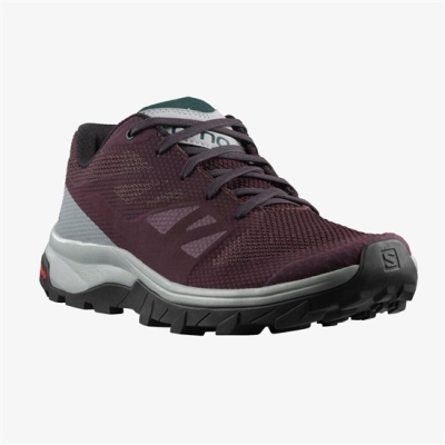 Women's Salomon OUTLINE Trail Running Shoes Burgundy | US-XWJQ674