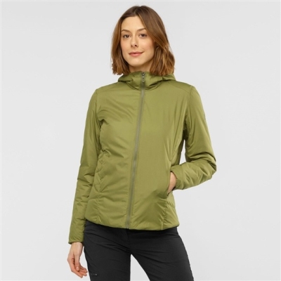 Women's Salomon OUTRACK INSULATED Jackets Olive Green | US-ELQX914