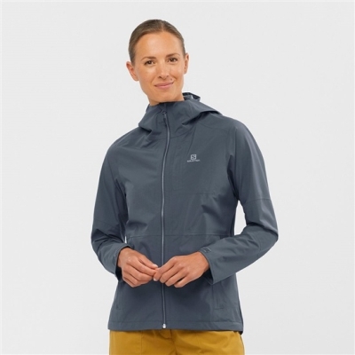 Women's Salomon OUTRACK WATERPROOF 2.5L Jackets Dark Gery | US-TZFX172