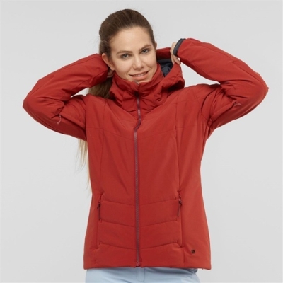 Women's Salomon PREVAIL W Ski Jackets Red | US-DSIJ509