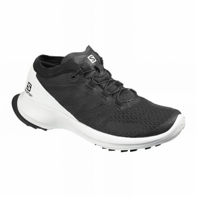 Women's Salomon SENSE FLOW W Trail Running Shoes Black / White | US-URKT429