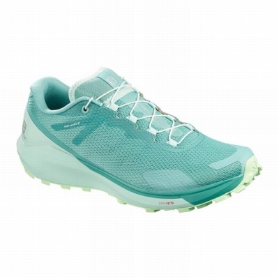 Women's Salomon SENSE RIDE 3 W Trail Running Shoes Turquoise / Green | US-REPU016