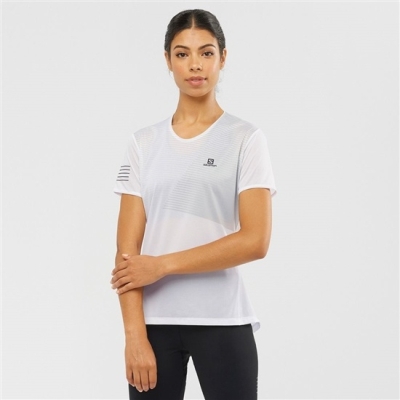 Women's Salomon SENSE Short Sleeve T Shirts White | US-OJYA821